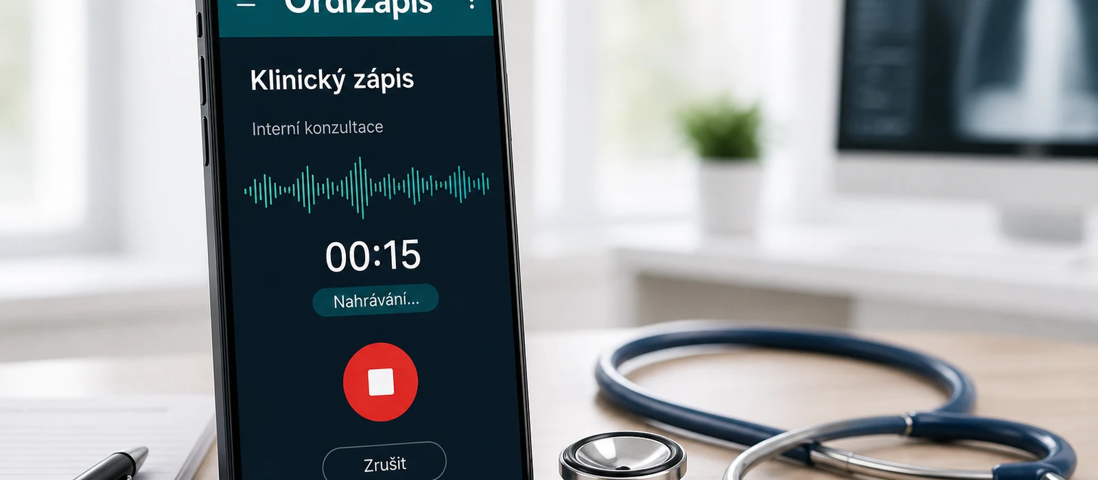 OrdiZapis — Nahrajte v mobilu — zápis píše OrdiZapis